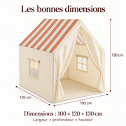 Cabane à rayures — dimensions du produit : 100 × 120 × 130 cm
