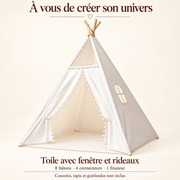 Tipi blanc — contenu et accessoires