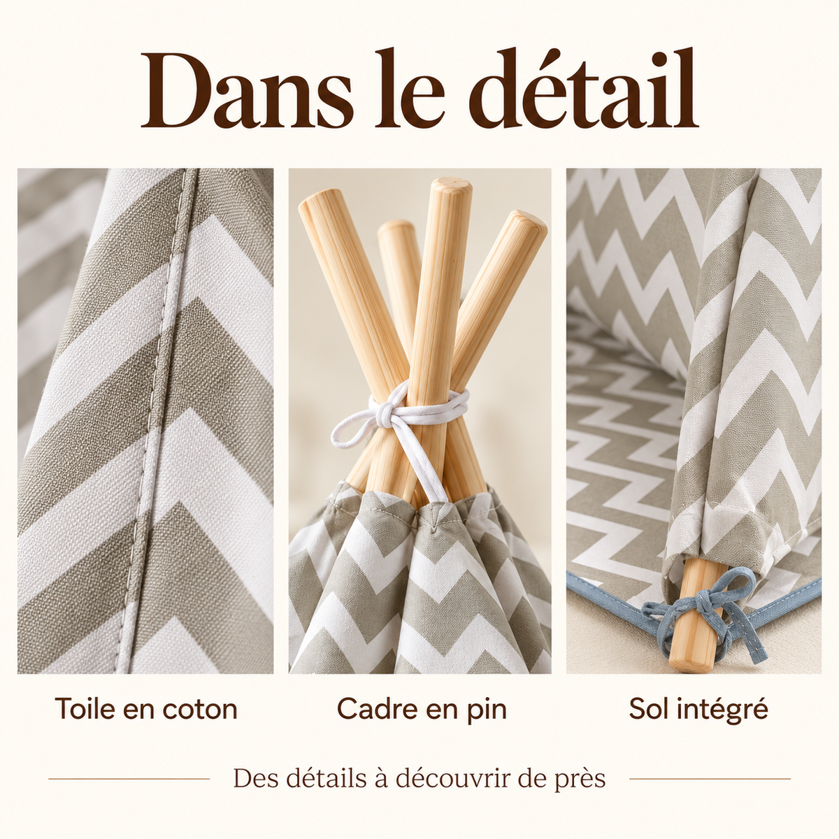 Tipi chevron — détails de la construction